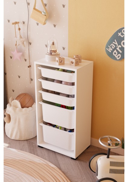 7 Sepetli Çok Amaçlı Oyuncak Dolabı - Beyaz fiyatları