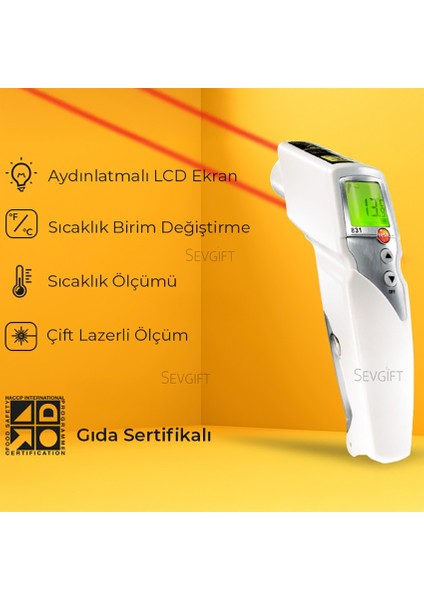 Testo 831 Gıdalar İçin Çift Lazerli Kızılötesi Termometre 210 °c