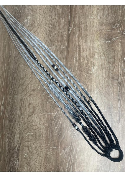 Rasta Mix Afrika Örgü Toka 8'li 50CM - Siyah & Gri Ombreli fırsatları