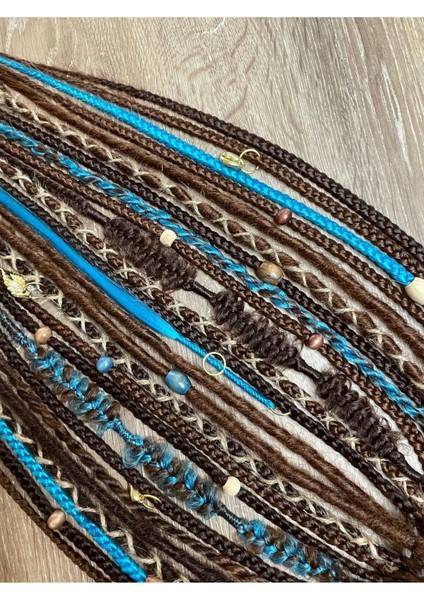 Rasta Mix Afrika Örgü Toka 25LI - Koyu Kahverengi & Kahverengi & Turkuaz modelleri