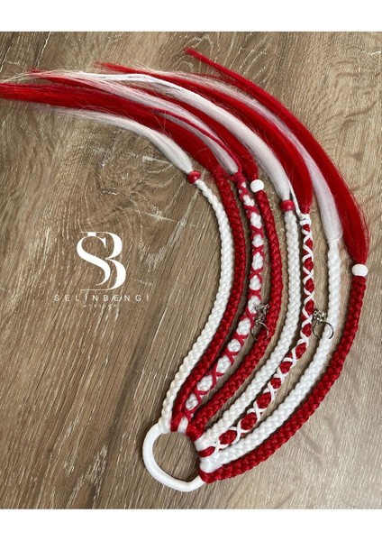 Türk Bayrak Temalı Afrika Örgülü 8 Li Çocuk Tokası Kırmızı Beyaz