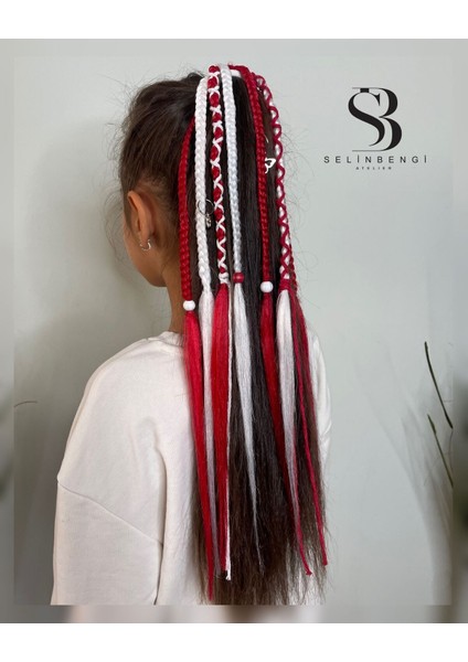 Türk Bayrak Temalı Afrika Örgülü 8 Li Çocuk Tokası Kırmızı Beyaz fiyatları