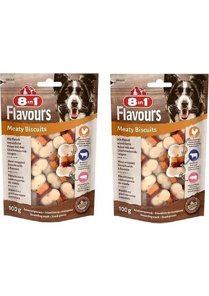 Meaty Biscuits Tavuk ,dana ve Domuz Etli Köpek Ödülü Bisküvisi 100 gr. x 2 adet