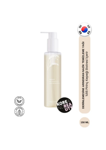 Cleansing Oil 150ml Pirinç Özlü Vegan Yağ Bazlı Yüz Temizleyici & Makyaj Temizleyici
