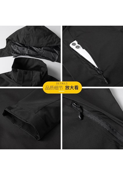 Büyük Beden Düz Renk Outdoor Kapüşonlu Erkek Outdoor Mont 001 modelleri