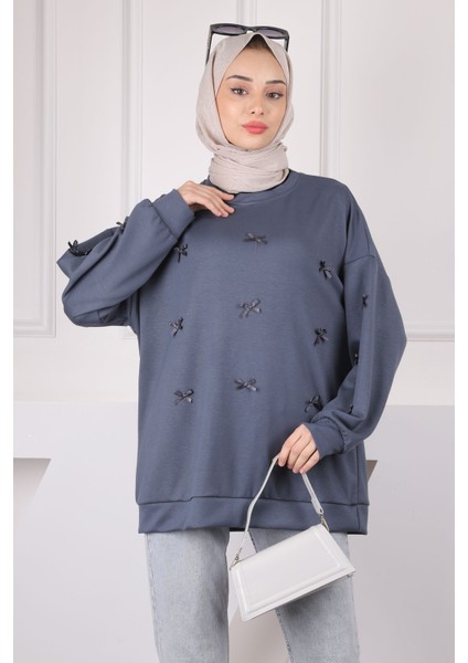 Füme Kurdele Detaylı Modal Sweat