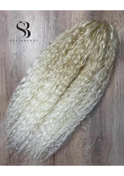 Rus Afro Dalgası Mandallı At Kuyruğu Saç Tokası - Bal Köpüğü & Platin Ombreli fiyatları