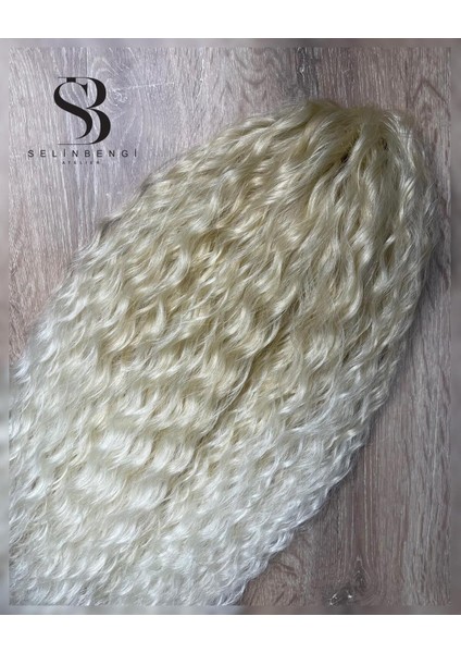 Rus Afro Dalgası Mandallı At Kuyruğu Saç Tokası - Bal Köpüğü & Platin Ombreli fırsatları