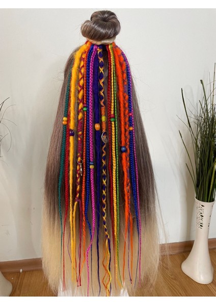 Rasta Mix Afrika Örgü Toka 16LI 50 cm - Rengarenk modelleri