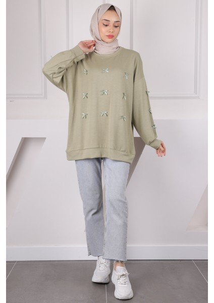 Haki Kurdele Detaylı Modal Sweat modelleri
