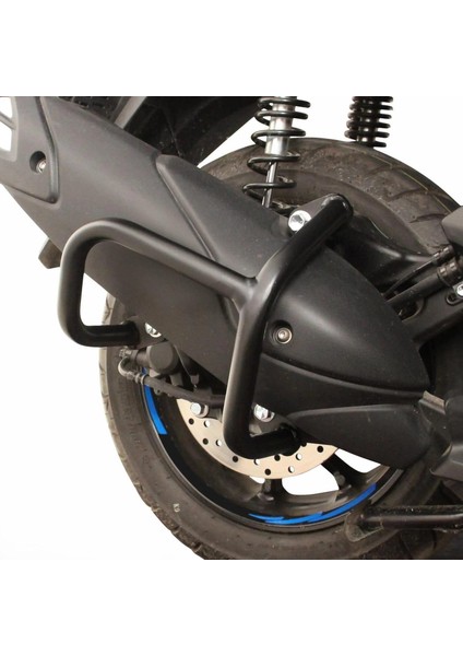 Yamaha Nmax 125 / 155 2021-2024 Uyumlu Egzoz Koruma Demiri Siyah