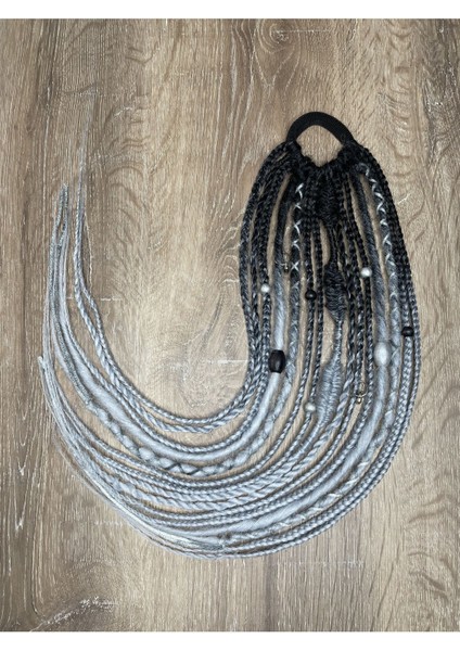 Rasta Mix Afrika Örgü Toka 15 Li - Siyah & Gri Ombreli