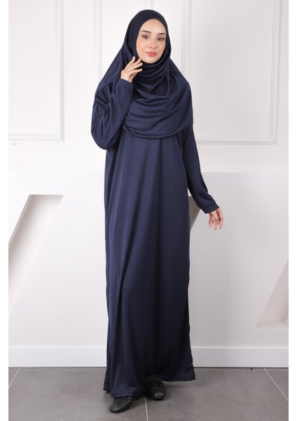 Lacivert Tek Parça Namaz Elbisesi
