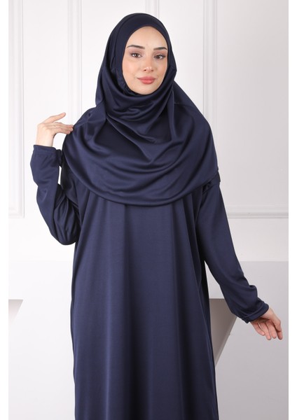 Lacivert Tek Parça Namaz Elbisesi