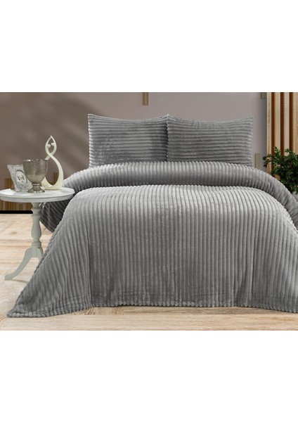 Tavşan Tüyü Yatak Örtüsü Çift Kişilik 220 x 240 Yastıklı Peluş