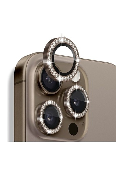 Iphone 16 Pro / 16 Pro Max Uyumlu Parlak Taşlı Kamera Lens Koruyucu modelleri