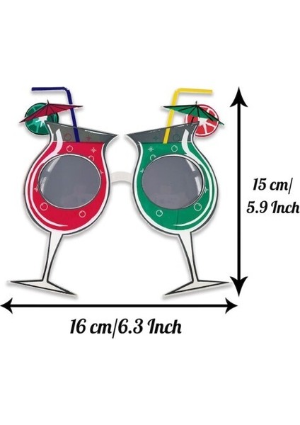 Kokteyl Temalı Hawaii Yaz Partisi Gözlüğü