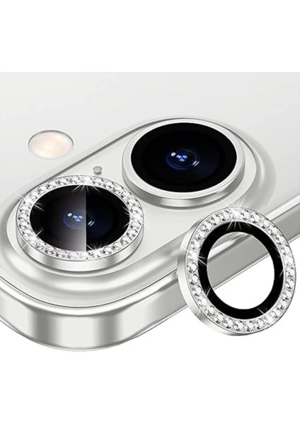 Iphone 16 / 16 Plus Uyumlu Parlak Taşlı Kamera Lens Koruyucu