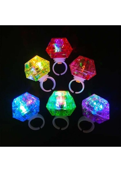 Kristal Tasarımlı LED Işıklı Yeşil Yüzük
