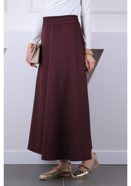 Mürdüm Bel Lastikli Scuba Puf Etek modelleri