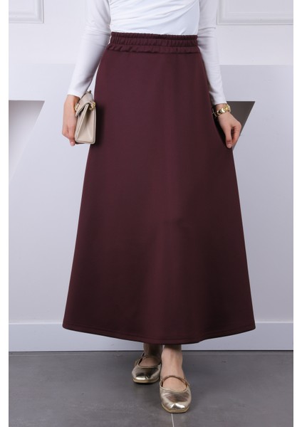 Mürdüm Bel Lastikli Scuba Puf Etek fırsatları