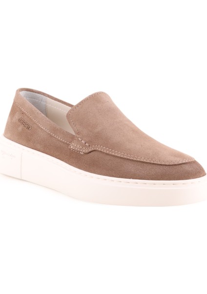 L5531 Erkek Süet Deri Loafer Ayakkabı Vizon