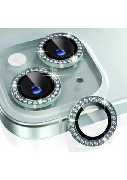 Iphone 15 / 15 Plus Uyumlu Parlak Taşlı Kamera Lens Koruyucu