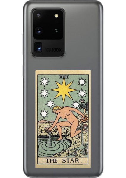 Samsung Galaxy S20 Ultra Uyumlu Şeffaf Kılıf Tarot The Star Tasarımlı