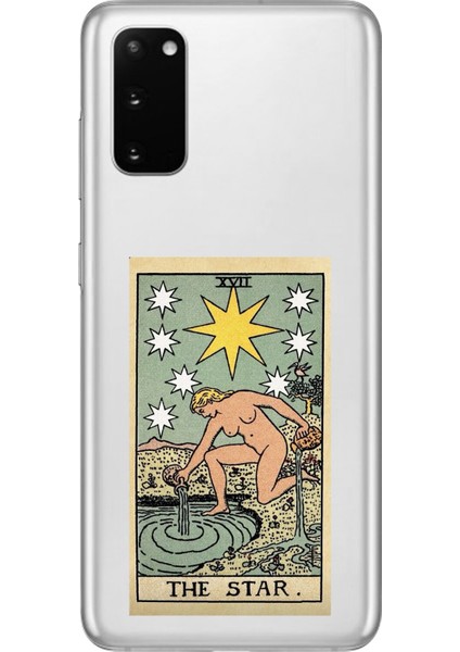 Samsung Galaxy S20+ Uyumlu Şeffaf Kılıf Tarot The Star Tasarımlı