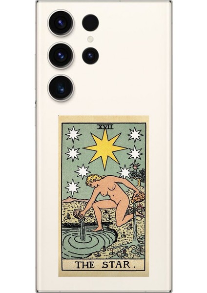 Samsung Galaxy S23 Ultra Uyumlu Şeffaf Kılıf Tarot The Star Tasarımlı