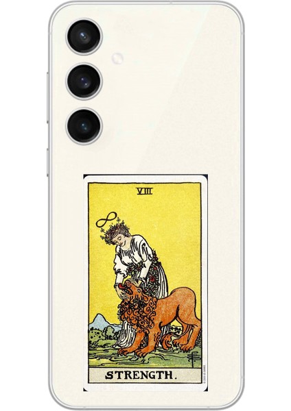 Samsung Galaxy S23+ Uyumlu Şeffaf Kılıf Tarot Strenght Tasarımlı