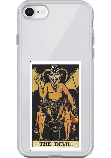 iPhone 6 Plus Uyumlu Şeffaf Kılıf Tarot The Devil Tasarımlı