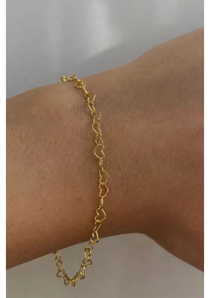 Kadın Gold Kalp Detay Bileklik