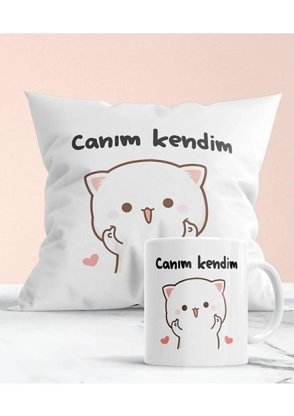 Canım Kendim Temalı Hediyelik Yastık Bardak Seti