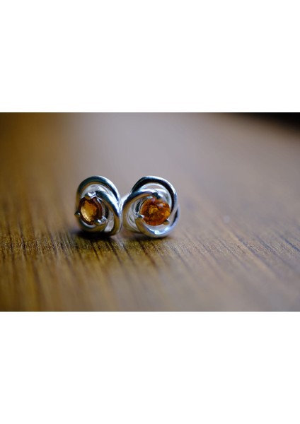 0.58 ct Natural Assonit Taşlı Gümüş Küpe
