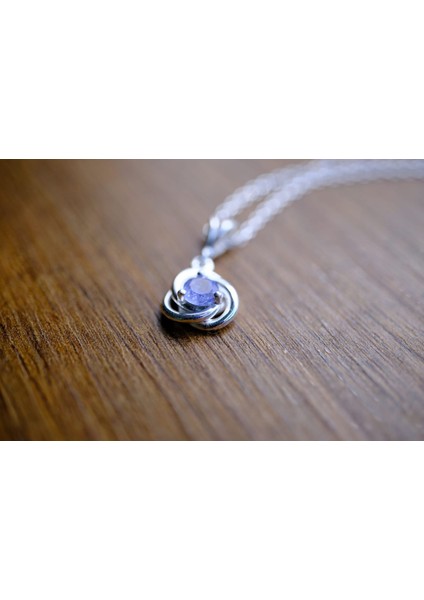0.37 ct Natural Tanzanit Taşlı Gümüş Kolye fiyatları