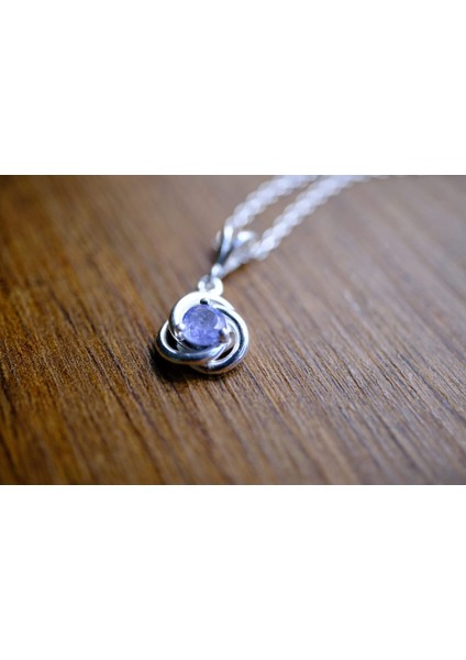 0.37 ct Natural Tanzanit Taşlı Gümüş Kolye modelleri