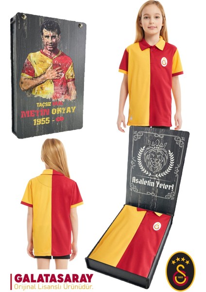 Orijinal Lisanslı Match Day Polo Çocuk T-Shirt Metin Oktay Baskılı Hediyelik Ahşap Kutulu