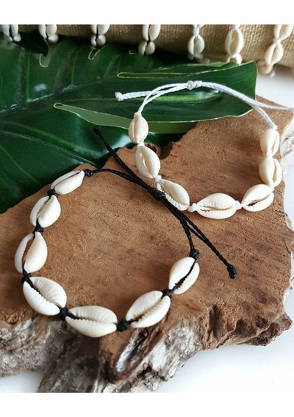 Deniz Kabuğu Ikili Ip Bileklik