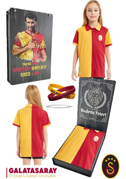 Orijinal Lisanslı Match Day Polo Çocuk T-Shirt + Bileklik Set Hediyelik Ahşap Kutulu