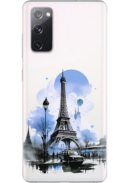 Samsung Galaxy S20 Fe Uyumlu Şeffaf Kılıf Paris 2 Tasarımlı