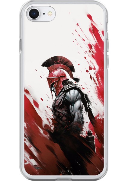 iPhone 6s Plus Uyumlu Şeffaf Kılıf Spartan 1 Tasarımlı