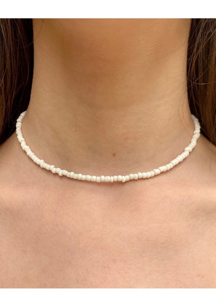 Kadın Beyaz Boncuk Kolye fiyatları