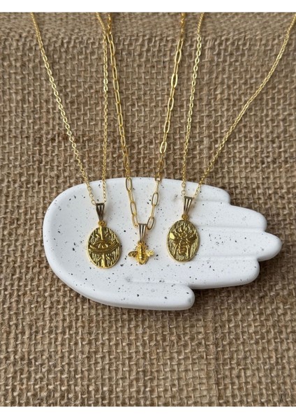 Gold 3'lü Set Kolye