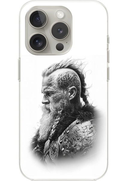 iPhone 16 Pro Max Uyumlu Şeffaf Kılıf Nordic Viking 3 Tasarımlı