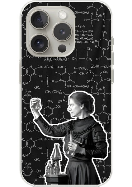 iPhone 12 Pro Uyumlu Şeffaf Kılıf Marie Curie Tasarımlı