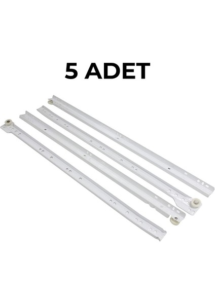 Samet Çekmece Rayı 25CM Beyaz Dolap Çekmece Rayı 5 Çekmece Takımı 5 Takım