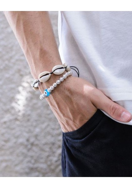 Erkek Inci Deniz Kabuğu Bileklik