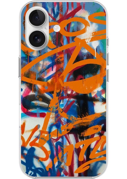 iPhone 16 Uyumlu Şeffaf Kılıf Grafiti 2 Tasarımlı