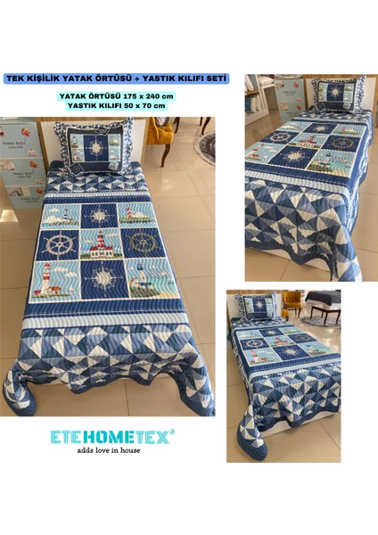 Etehometex Tek Kişilik Kapitoneli Yatak Örtüsü